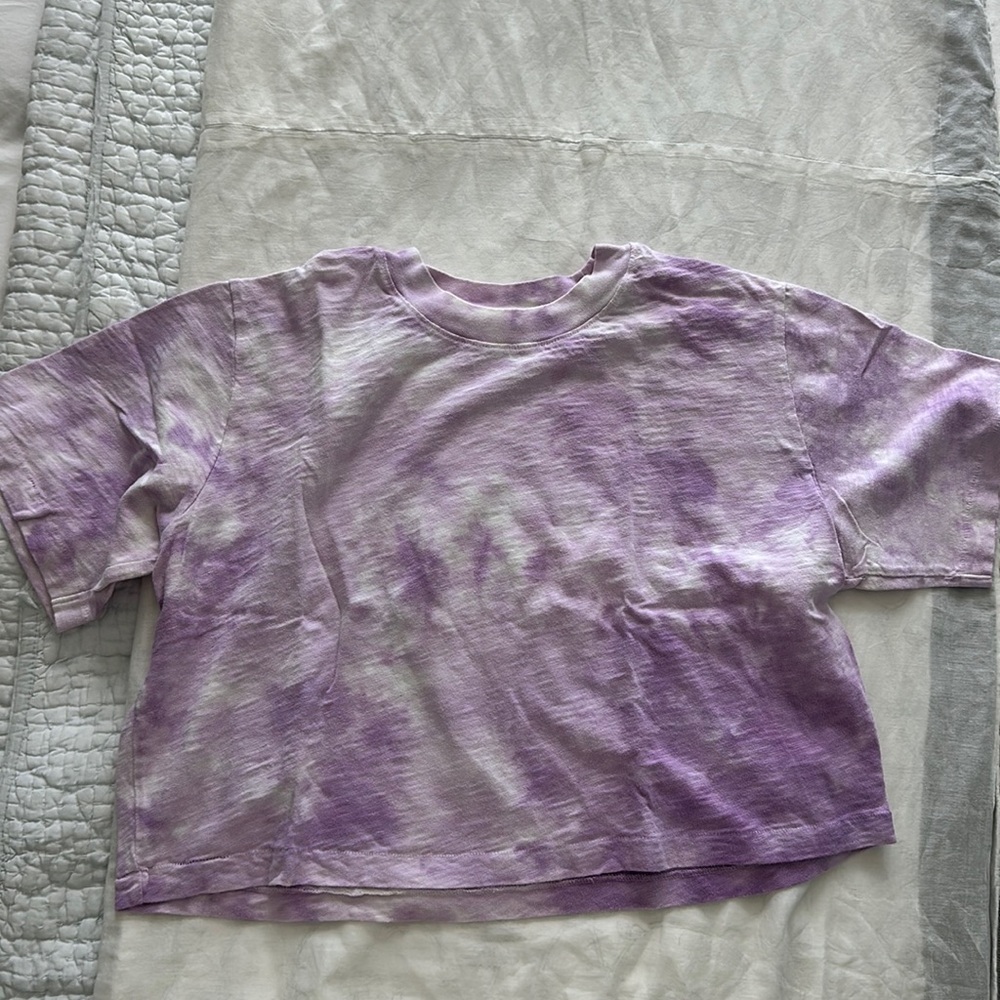 Wilfred Free cropped tie dye pink/purple t shirt size small